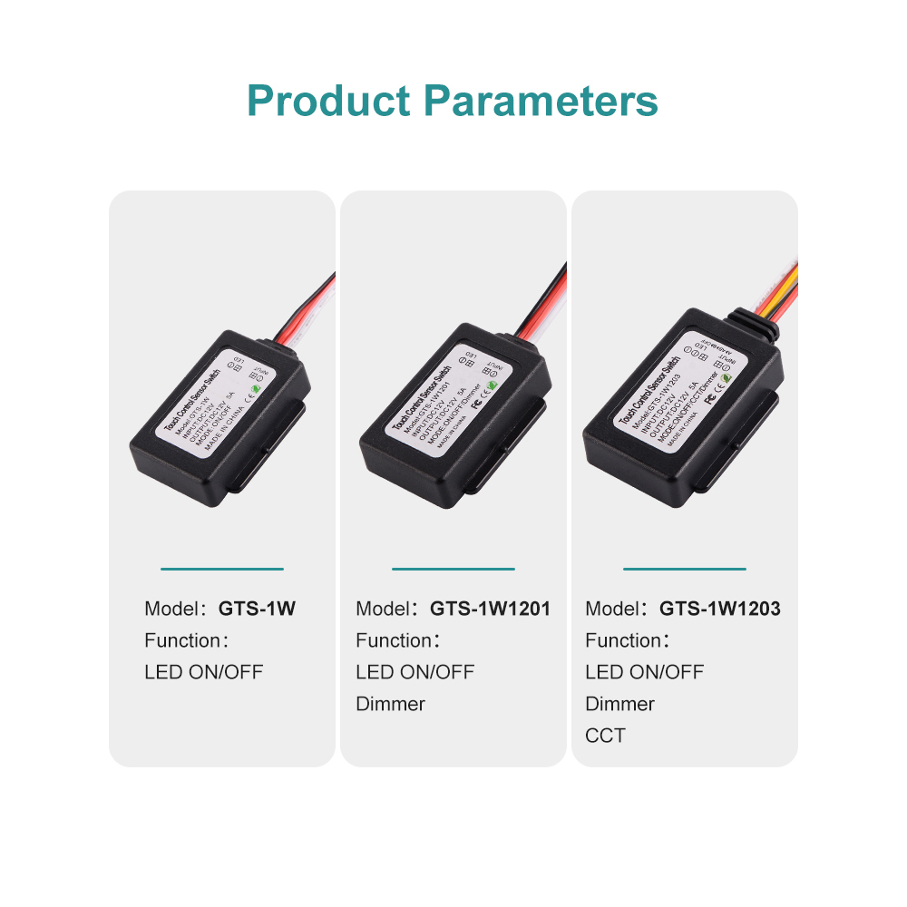 GTS-1W1203 dimmer CCT Single touch sensor for LED mirror