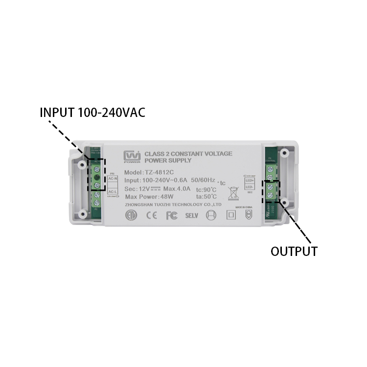 TZ-3612C 36W IP44 ETL FCC constant voltage LED driver